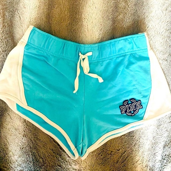 PINK light blue shorts size small - Picture 1 of 6